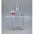 16oz glass bottle for juice/fruit wine /olive oil with handle and wire bail stoppers